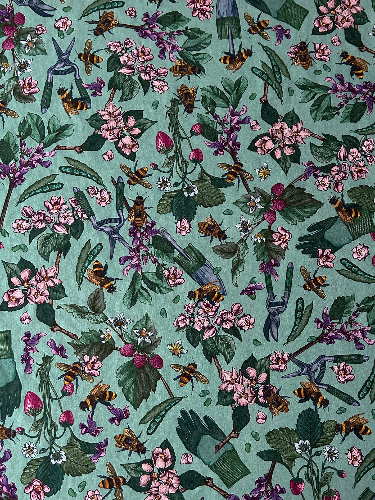 Signature Bee Mint Furnishing Fabric