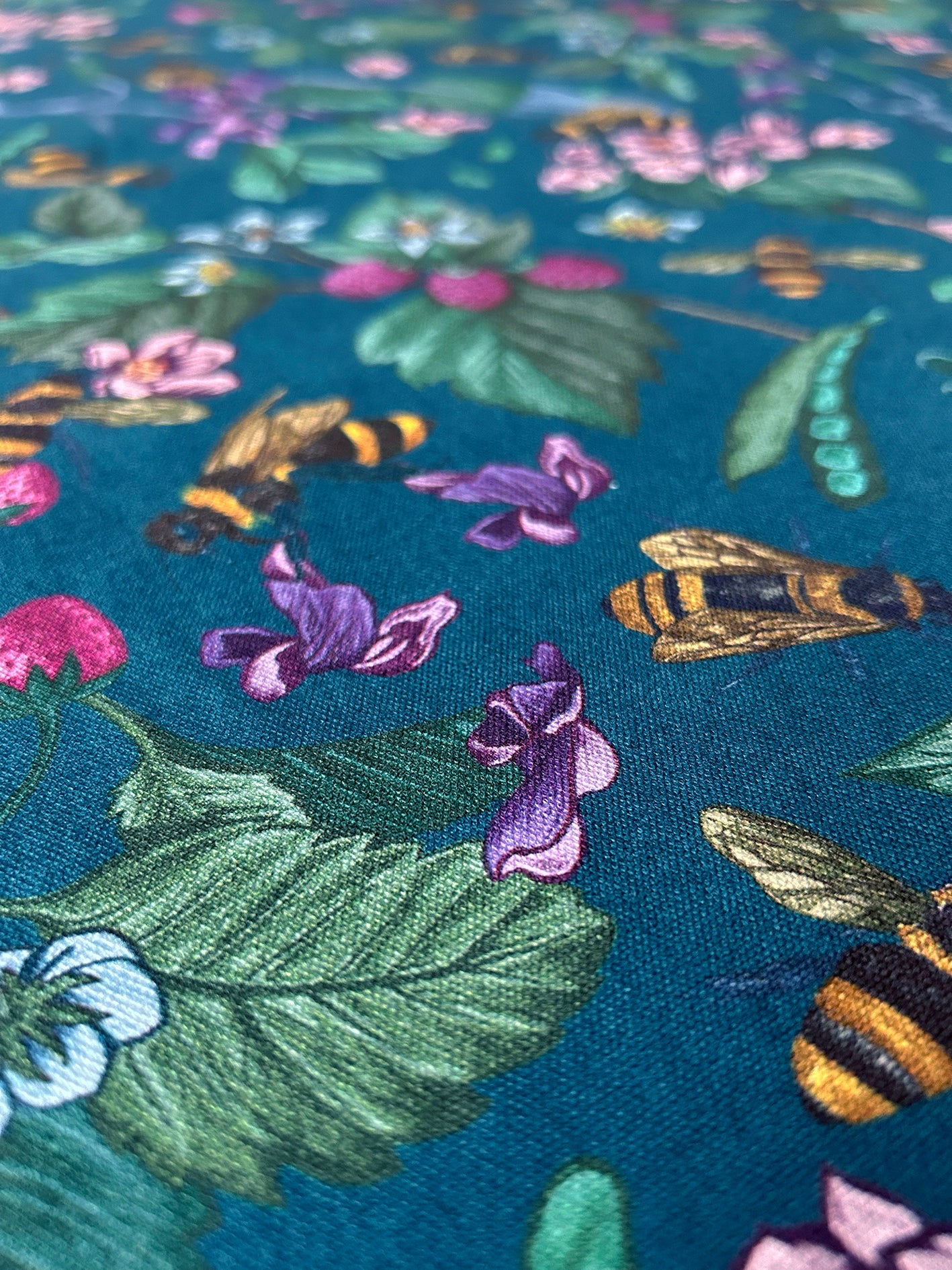 Signature Bee Teal Furnishing Fabric