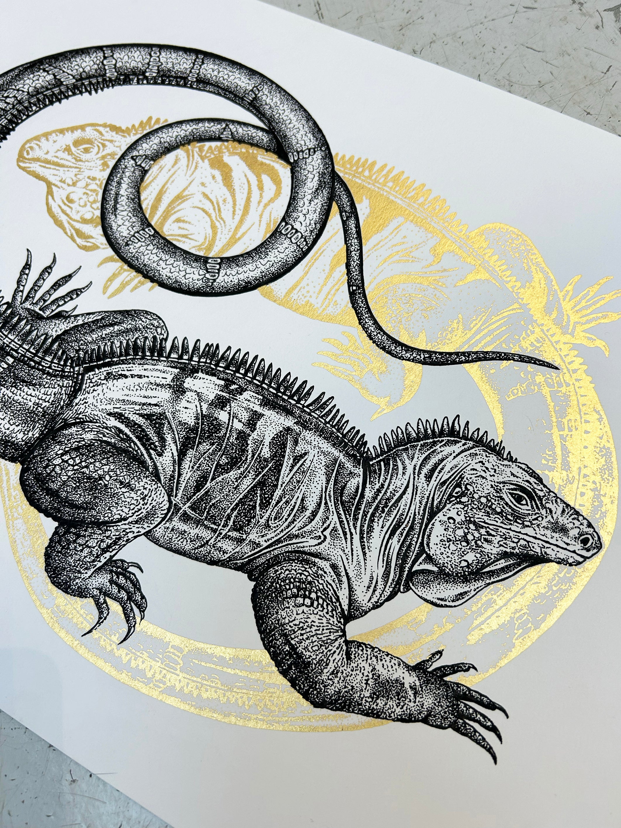 BLUE IGUANA - ORIGINAL DRAWING