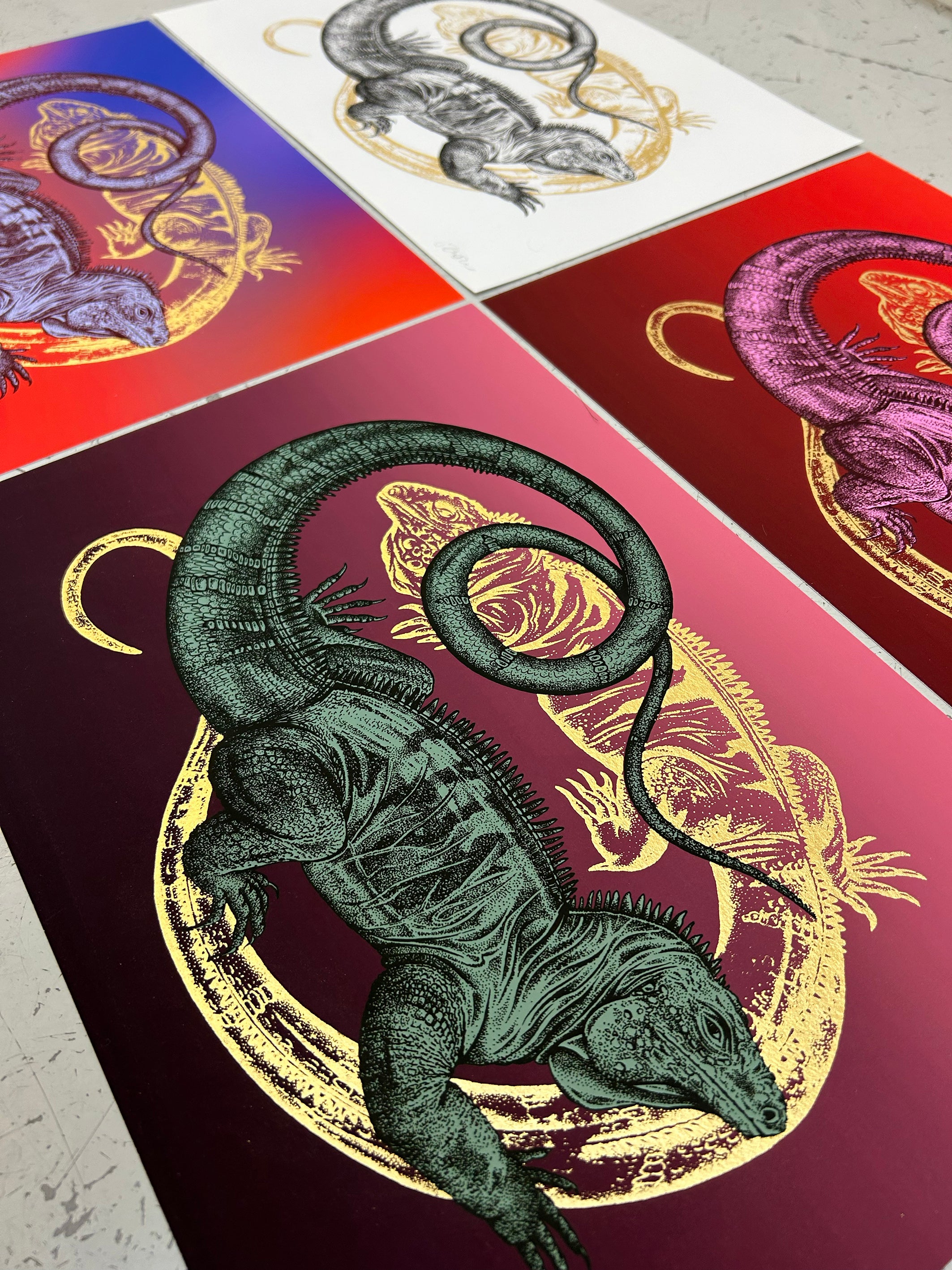 BLUE IGUANA - ORIGINAL DRAWING