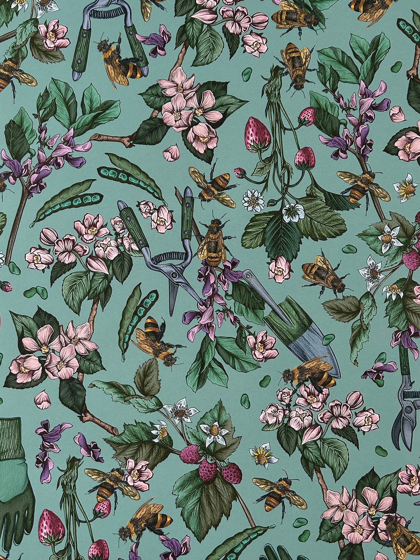 Signature Bee Mint Wallpaper